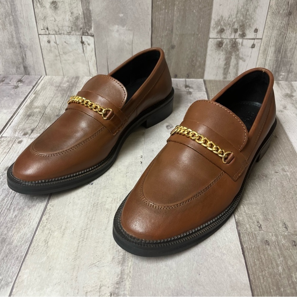 NWOT Asos Brown Chain Loafers Size 8 - Picture 6 of 10